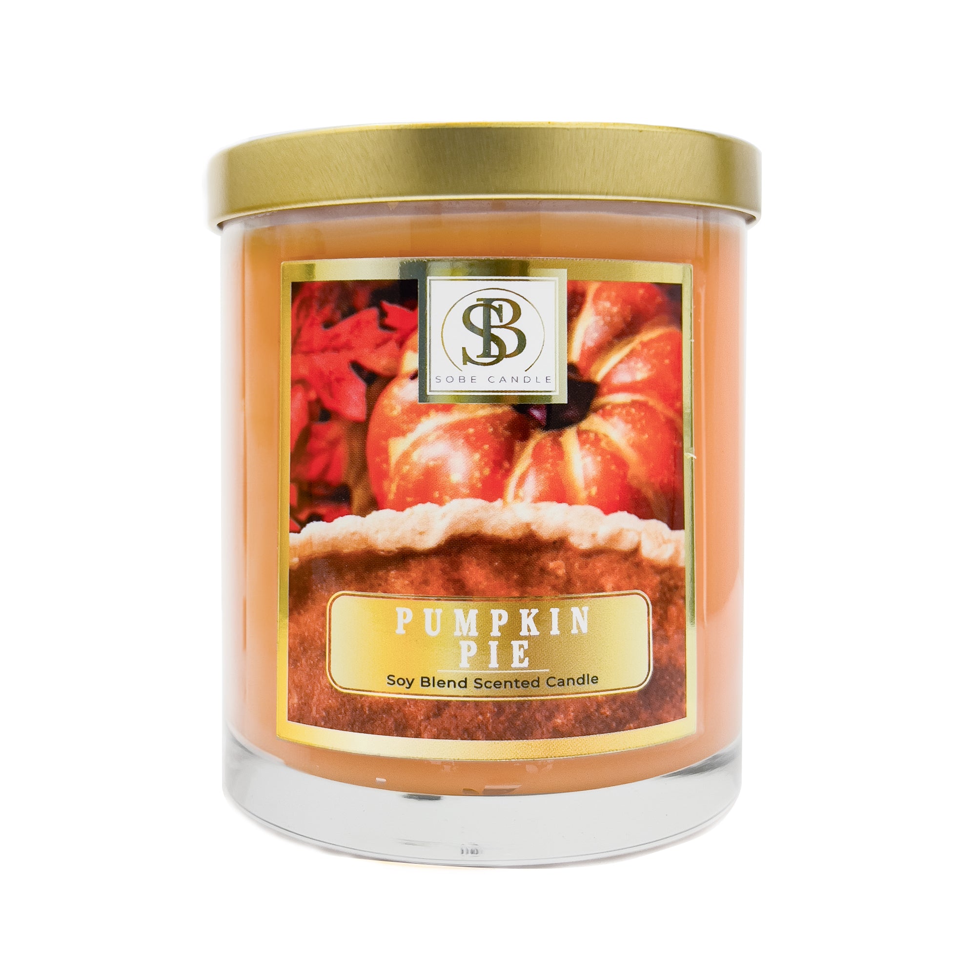 Pumpkin Pie Candle with a sweet pumpkin and spice aroma, ideal for enjoying the warmth of autumn in your home.