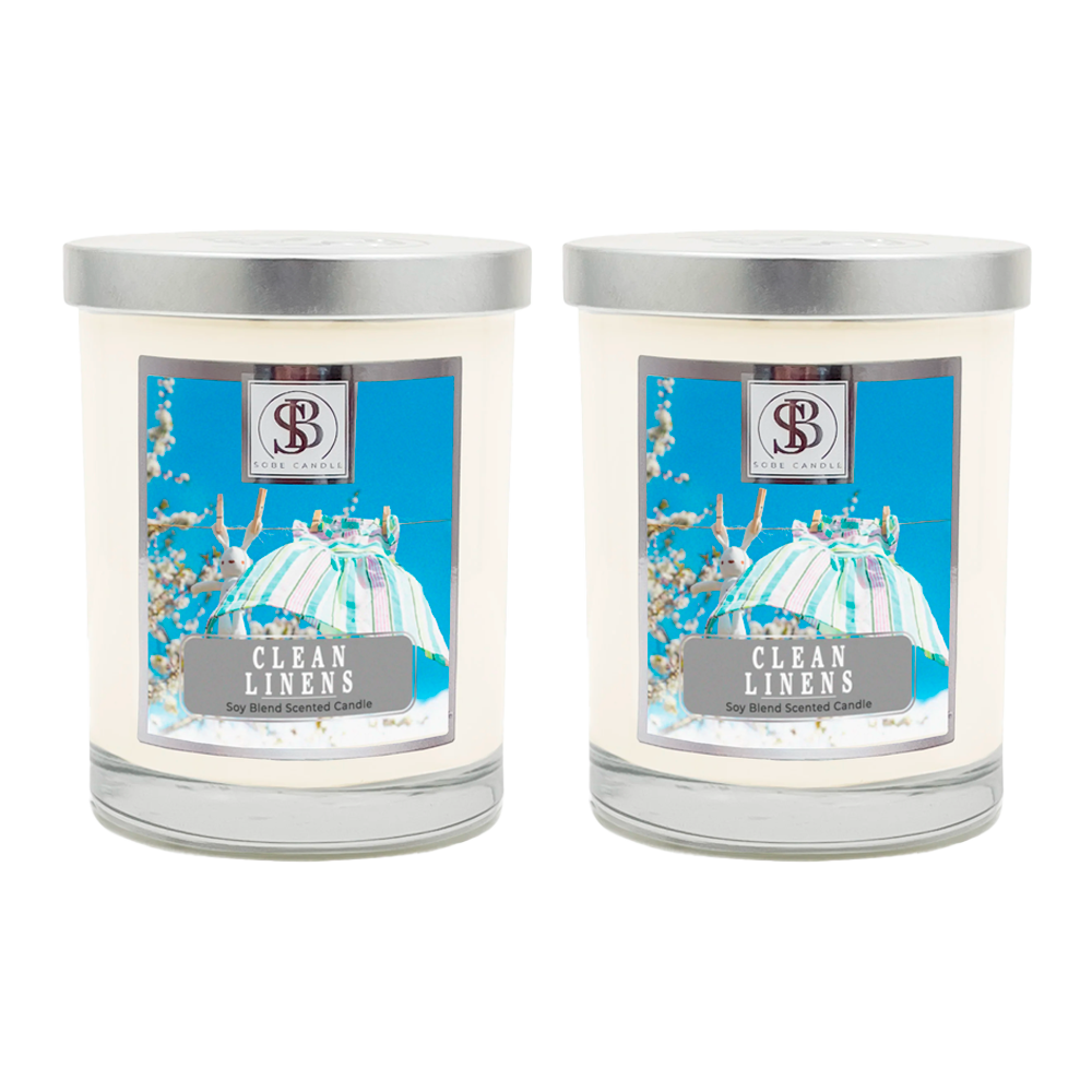CLEAN LINENS | Soy Scented Candle 11 oz - The SOBE World Co.